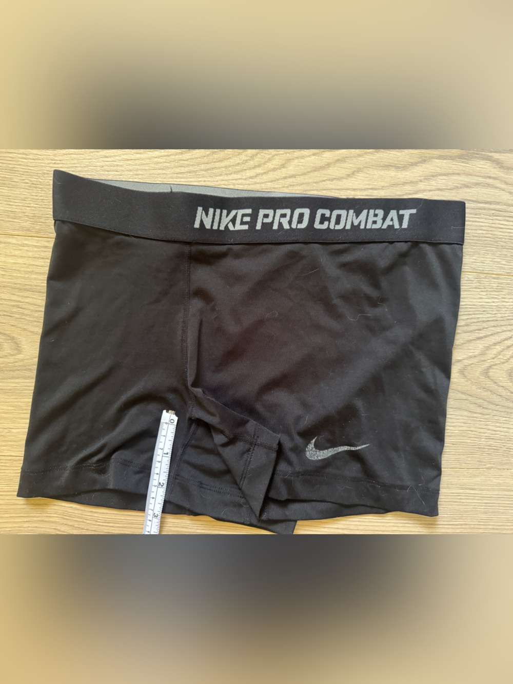 Nike Black Pro Combat Compression Shorts with Gray Logo